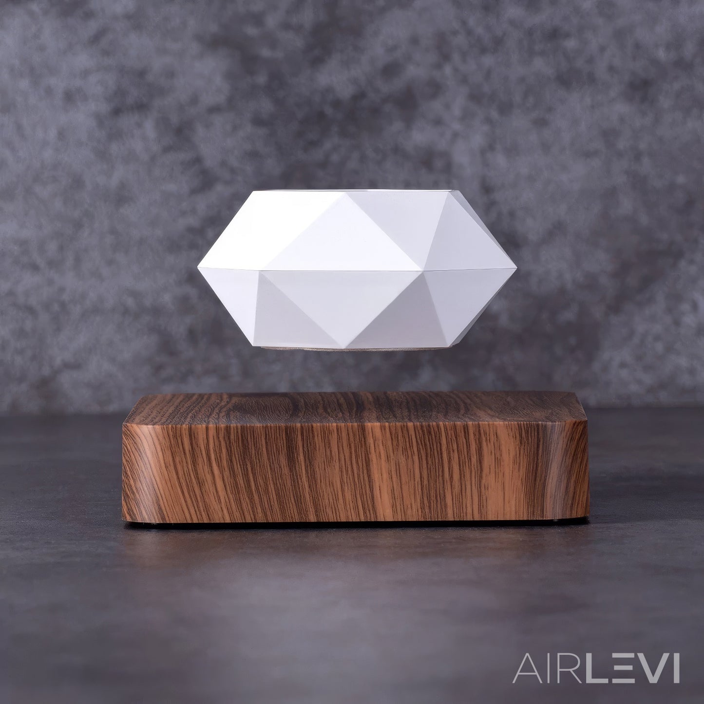 AirLevi™ Square Base Flying Bowl Dark Wood