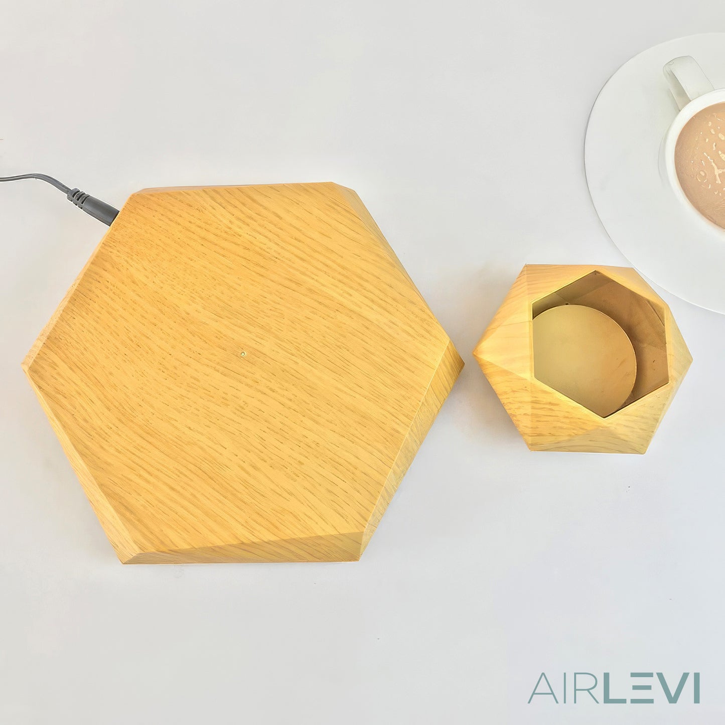 AirLevi™ Hexagon Base Flying Bowl Wood